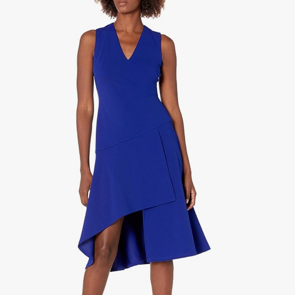 Vince Camuto V-Neck Diagonal Hem Dress Sz 22W